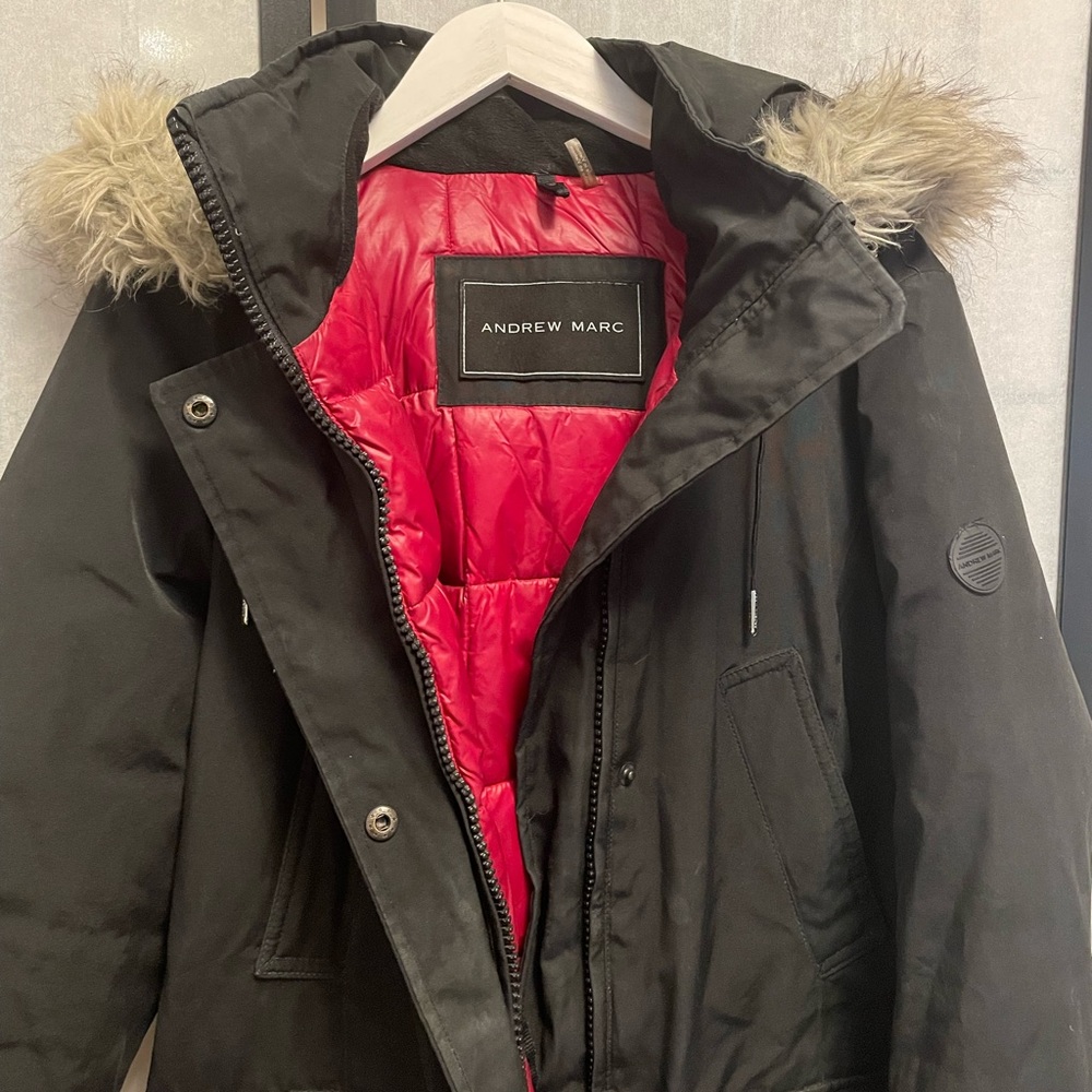 Andrew Marc black Winter Coat Parka